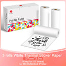 Phomemo M03AS M04S M04AS Adhesive Thermal Paper White Thermal Transparent Sticker Paper Photo Paper for Home Office Note Study