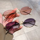 New Vintage Small Oval Frame Sunglasses Trendy Fashion Personalized Men Women Eyewear Top Brand Designer Male Female Shades