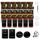 The Apothecary Set | 120ml Glass Spice Jars with Acacia Wood Lids, 12/24-Piece