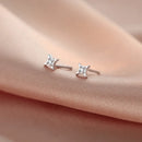 925 Silver Needle Simple Inlaid Zircon for Women Wedding Jewelry Accessories Leaf Star Butterfly Silver Color Earrings Wholesale