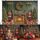 Santa Claus Workshop Backdrops Kids Family Photography Props Magic Christmas Fireplace Gifts Wreath Xmas Trees Backgrounds