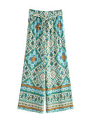 Vintage Chic Women Two Piece Outfits Off  Shoulder Long Sleeve Tops Bohemian  Drawstring Skirts 2 Pieces Rayon Cotton Boho Sets