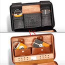 GALINER Cigar Humidor Case Charuto Cedar Wood Leather Travel Humidor Humidifier Set Gift Box (Without Lighter Cutter)