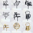 New Dad's Happy Birthday Cake Topper Golden Beer Super Dad High-grade Acrylic Father's Day Party Cake Toppers Dessert Decoration