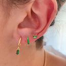 3PCS Stainless Steel Square Earrings Sets for Women Vintage Zircon Pendant Geometry Round Circle Hoop Earrings Piercing Jewelry