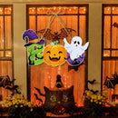 Halloween Ghost Face Pumpkin Door Hanging Bat Witch Hat Door Sign Pendant Ghost Festival Scene Layout Halloween Party Decor