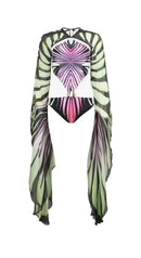 Holiday Loose Striped Long Dress Women Halter Batwing Sleeve Backless Lace Up Chic Party Dresses 2026 Summer Vacation Beach Robe