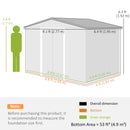 The Aegis Shed | 9 x 6 ft Galvanised Steel Garden Storage House with Foundation Kit