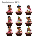 Pink Black Girl Gracies Birthday Party Decorations Corner Party Favors Tablecloth Cups Plates Baby Shower supplies Free Shipping