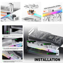 GCC-PRO Graphics Card Radiator Holder PC Cooling Fan 5V 3Pin ARGB Horizontal GPU Video Card Stand 1800RPM Cooling Fan for PC