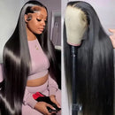 46 44 Inch Bone Straight Lace Frontal Human Hair Wigs Brazilian 250 Density 13x6 13x4 Transparent HD Lace Front Wigs For Women