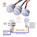 AC110-240V DC12-24V Automatic Sensor Light Switch LED PIR Infrared Motion Sensor Detection Night Light Indoor Outdoor