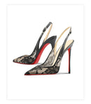 Black lace high-heeled sandals for the summer of 2025, new pointed, thin heel,shallow mouth,comfortable professional single shoe
