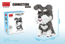 Linkgo 乐高积木 边境牧羊犬 哈士奇 斗牛犬 柯基 雪纳瑞 3D模型 动物狗 迷你积木人偶 儿童益智玩具 礼物