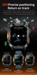 New Outdoor 10ATM Waterproof Swim Smart Watch Men GPS Compass Flashlight 540mAh Large Battery Bluetooth Call Sport HD Smartwatch