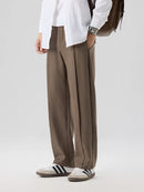 2024 New Autumn Casual Suit Pants  Korean Men's Pants Straight Loose Sweatpants Soft Wide Leg Long Baggy Business Trousers