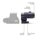 G33 G43 G45 Sight Fixed 3X 5X Magnifier Scope With Switch to Side Quick Detachable QD Mount For Airsoft Hunting