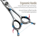 Fenice CIQ Professional 7.0/7.5 Inch JP440C Dog Grooming Scissors Curved Chunker /Thinning Scissors for Dogs Cats and Other Pets