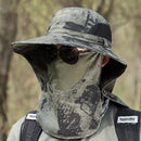 Men's camouflage shawl sun hat outdoor breathable sun protection face fishing hat tourism mountaineering detachable Hiking Caps