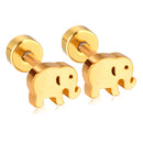 LUXUSTEEL Lovely Coloful Animal Stud Earrings For Girls Stainless Steel Anti-allergy Rabbit Penguin Dog BFF Jewelry Gifts