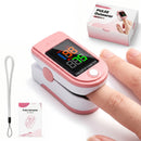 Pink Fingertip Pulse Oximeter Blood Oxygen Monitor Measure Heart Rate Breathing Rate SpO2 LED Display for Family Work Travel