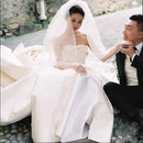 Long Tulle Bridal Dress Gloves Simple Five Finger One Pair Bride Glove See Through Wedding Gloves