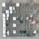 90x180cm Shimmer Wall Backdrop 18Pcs Iridescent Silver Sequin Shimer Wall Panels for Birthday Party Wedding Marriage Decorations
