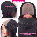 Straight Glueless Wig Human Hair Ready To Wear Short Bob Wigs For Women Transparent Pre Cut Human Hair Wigs Bleached Bye Bye Knots Natural Hairline 100% Human Hair Wigs For Women No Glue Cheap Wigs On Clearance Alianna 4x4 La