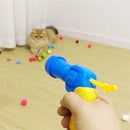 Funny Cat Toys Stretch Plush Ball Mini Shooting Gun Games Interactive Launch Training Toy For Pet Kitten Cat Pom Pom Plush Balls
