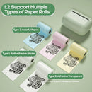 Mini portable thermal label printer note photo  Bluetooth Pocket Inkless paper Self-Adhesive Stickers Maker 57mm  Android IOS
