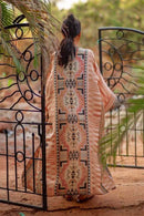 TEELYNN Boho Beach Robe Cotton Orange Ethnic Floral Print Kimono Vestidos Women Long Sleeve Tunic Top Blouses Cover Up Boho