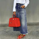 Modigirl 2026 Fall Long Demin Skirt for Women Trendy Winter Spring Party Streewear Daily Classic Blue Jean Maxi Skirts Bottoms