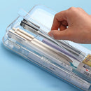 Bview Art Large-capacity transparent pencil case high-color student double-open stationery box multifunctional pencil case