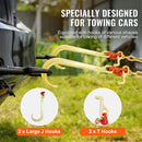 SucceBuy G80 V Towing Bridle Chain Towing with 15" J & Grab Hooks Transport Tow Chain Bridle for Flatbed Truck Wrecker Recovery