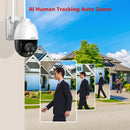 WIFI/4G /POE Surveillance Camera HD 8MP 2.8mm 8mm Dual Lens 10X Digital Zoom AI Humanoid Detection Auto Tracking Security Camera