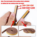 6M/12M Door Window Seal Strip DIEP Self-adhesive Acoustic Foam Sealing Strip Tape Insulation Windproof Rubber Weatherstrip