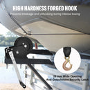 SucceBuy Hand Winch Boat Trailer Winch Heavy Duty Rope Crank Polyester Strap & Two-Way Ratchet Manual Operated Hand Crank Winch