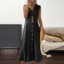 Casual Loose Sleeveless Shirt Dress Solid Color Button Cotton Linen Blend Dress Elegant Vacation Holiday Dresses платье женское