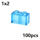 MOC Transparent Thick Building Blocks 1x1 1x2 2x2 2x4 Dots Clear Brick Figures Educational Creative Toy for Kid Compatible Brand