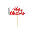 YOMDID 24Pcs Merry Christmas Cupcake Toppers for Christmas Cake Toppers Picks Xmas New Year Party Supplies Cake Decorations