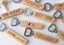 Personalized Wood Handled Bottle Opener, laser engraved, customizable, Gift for Father's Day, Bachelor Bachelorette Party, Weddi