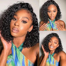 Jerry Curly Half Wig Human Hair Brazilian Deep Wave Curly Half Wig Human Hair 3 IN 1 Seamless Clip Ins Flip Over Drawstring Half Wig 200% Density Full Machine Made for Women Ready to Wear On Clearance Sale Pre Plucked Wig Par