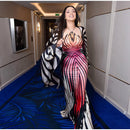 Holiday Loose Striped Long Dress Women Halter Batwing Sleeve Backless Lace Up Chic Party Dresses 2026 Summer Vacation Beach Robe