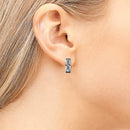 Huitan Fashion Versatile Women Hoop Earrings with Half Circle Cubic Zirconia Exquisite Gift Temperament Female Earrings Jewelry