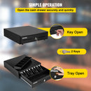 SucceBuy Cash Register Drawer 13" 2 Unlocking Way Fully Removable Design w/ 4 Bill 5 Coin Cash Tray 2 Keys Included Compact Size