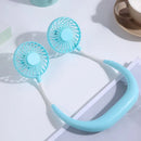 USB Mini Neck Fan Rechargeable Portable Hanging Neckband Fan Neck Sports Fan 3 Speed Adjustable Dual Electric Cooler Fan