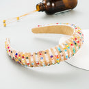 Full Crystal Luxury Hair Accessories Hairbands Sparkly Padded Rhinestones Headbands Headdress Black White Pink Women Headband