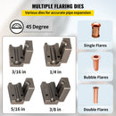 SucceBuy Brake Line Flaring Tool 45° Double Flares for 3/16" 1/4" 5/16" 3/8" Tube Size Suitable for Soft Metal of Copper Lines
