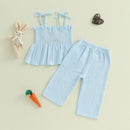 Adorable Baby Girl Spring Outfits Floral Print Ruffle Sleeve Top with Bowknot Shorts 2 Piece Set for Easter