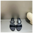 The 'Soleil' Square-Toe Silk Sandals